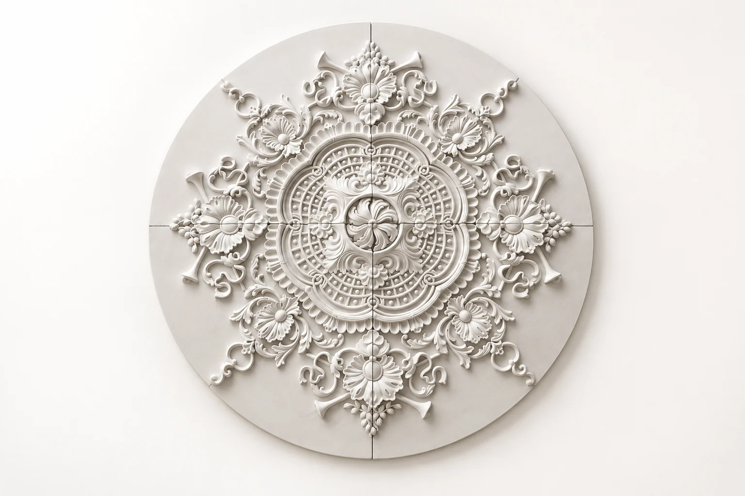 Baroque Floral Scroll Ceiling Medallion
