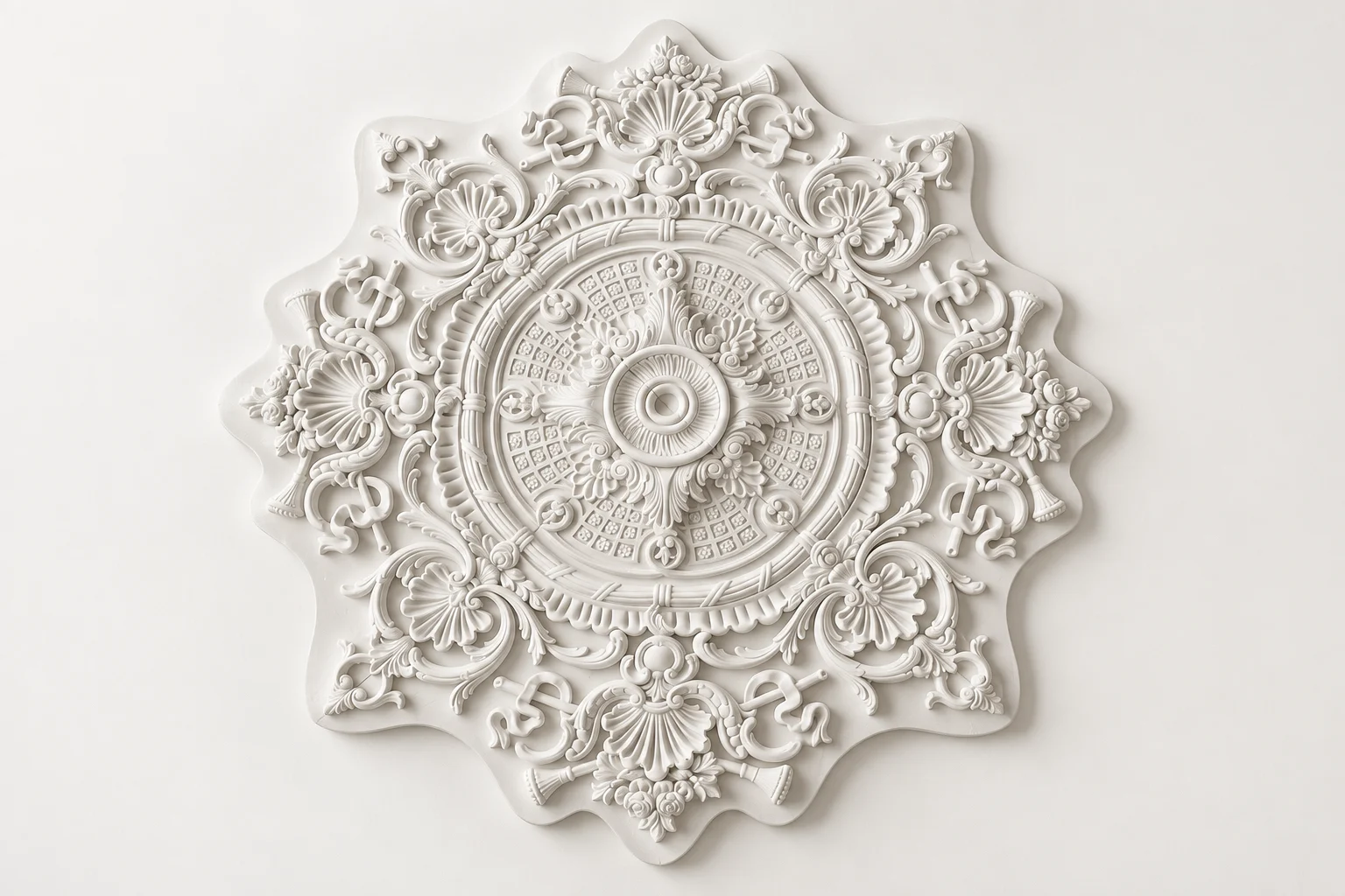 Shellwork Scroll Ceiling Medallion