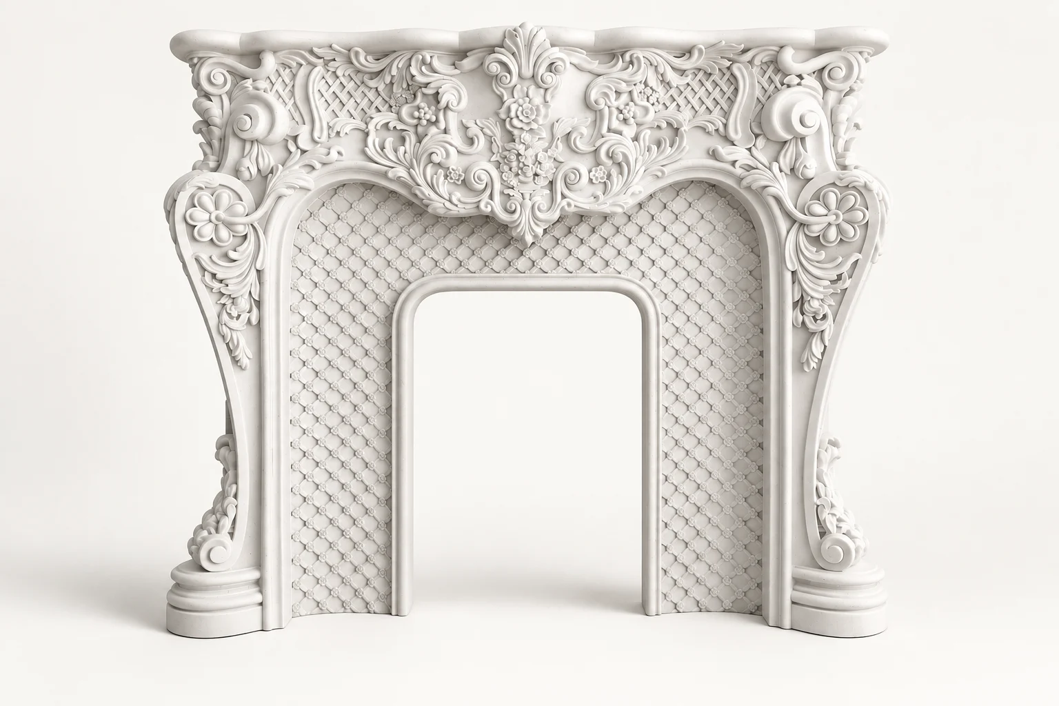 Floral Rococo Fireplace Surround