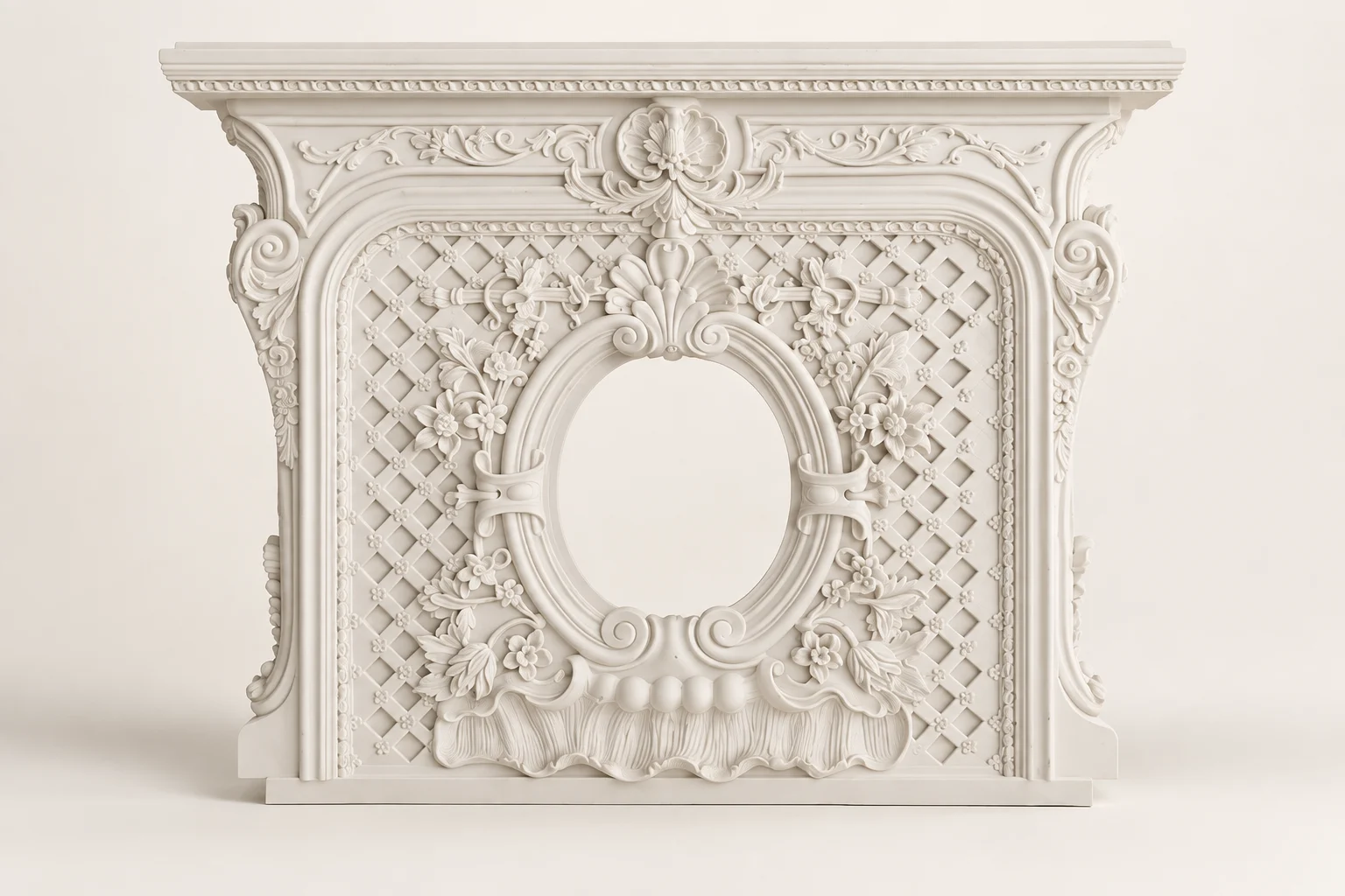 Floral Lattice Fireplace Surround