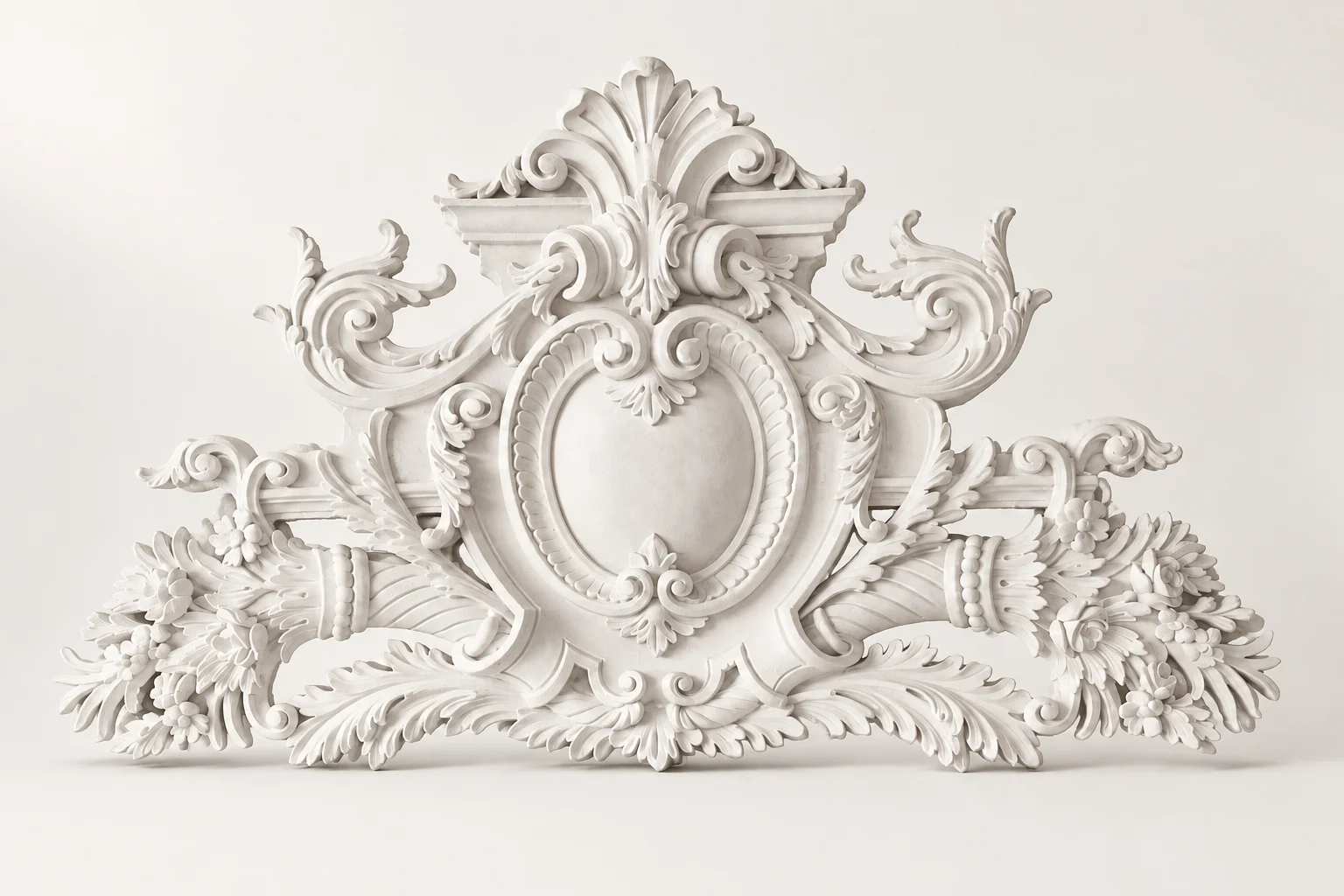 Floral Rosette And Scroll Appliqué