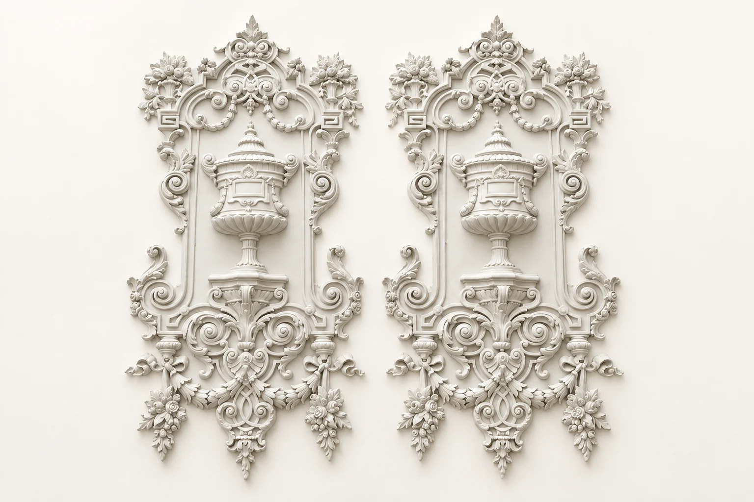 Floral Urn Plaster Appliqué