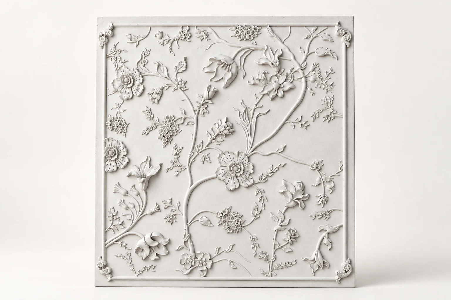 Trailing Floral Relief Panel
