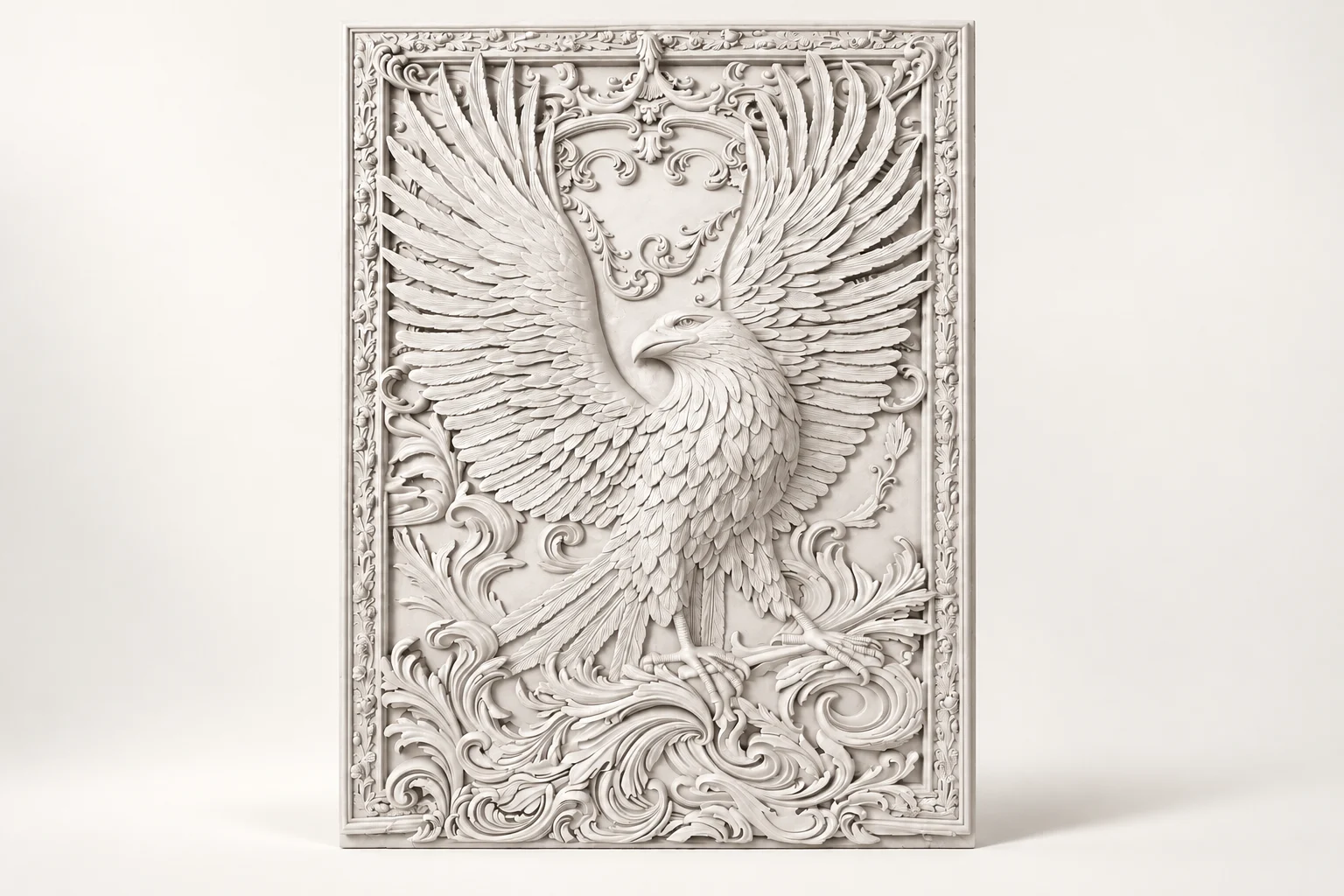 Eagle Scrollwork Wall Relief