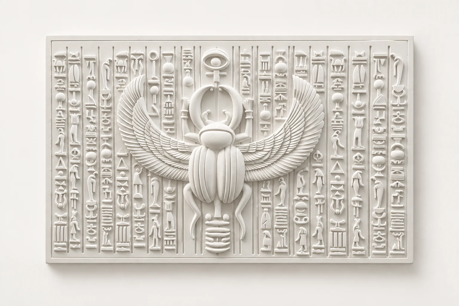 Winged Scarab Relief Panel