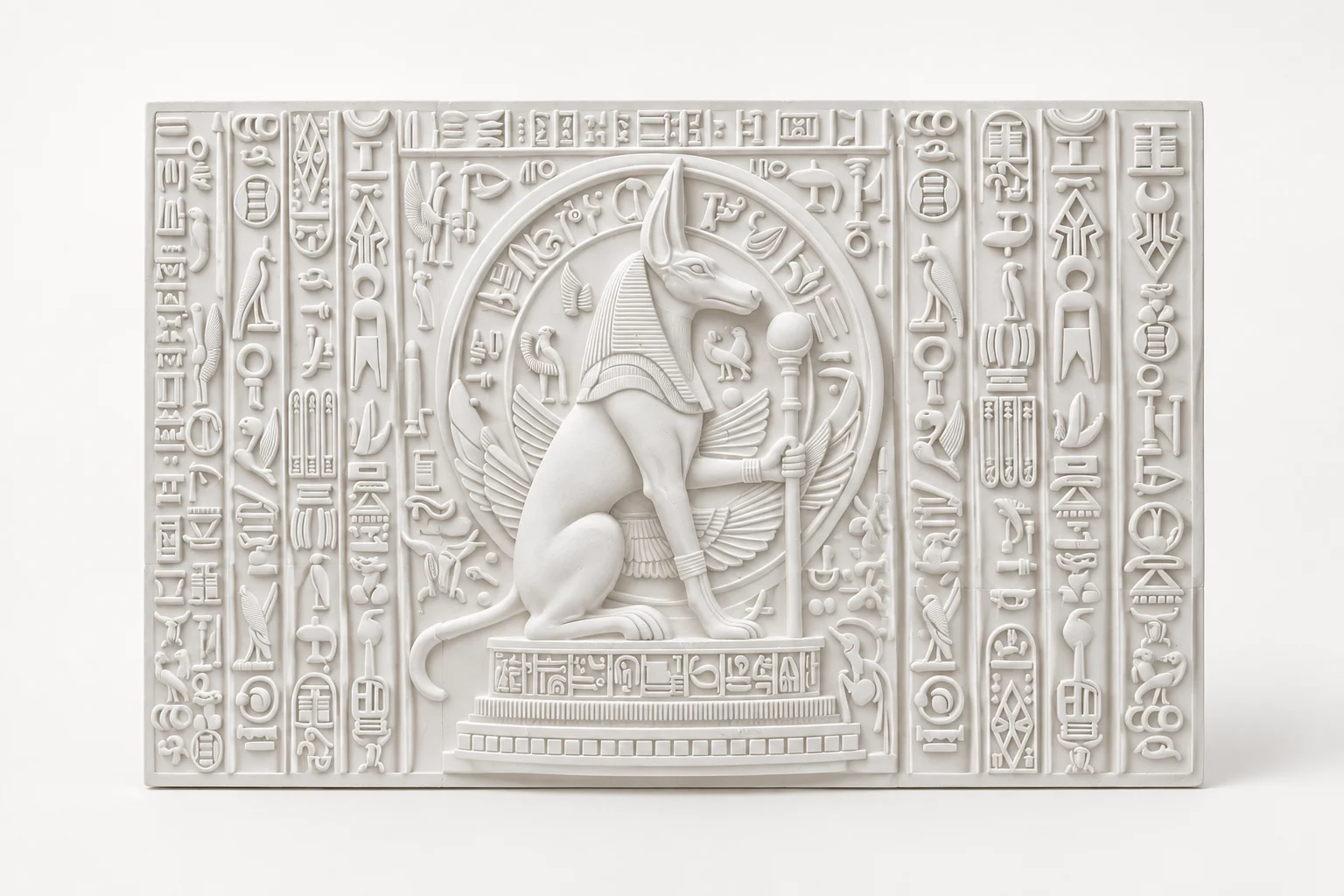 Anubis Hieroglyphic Wall Relief