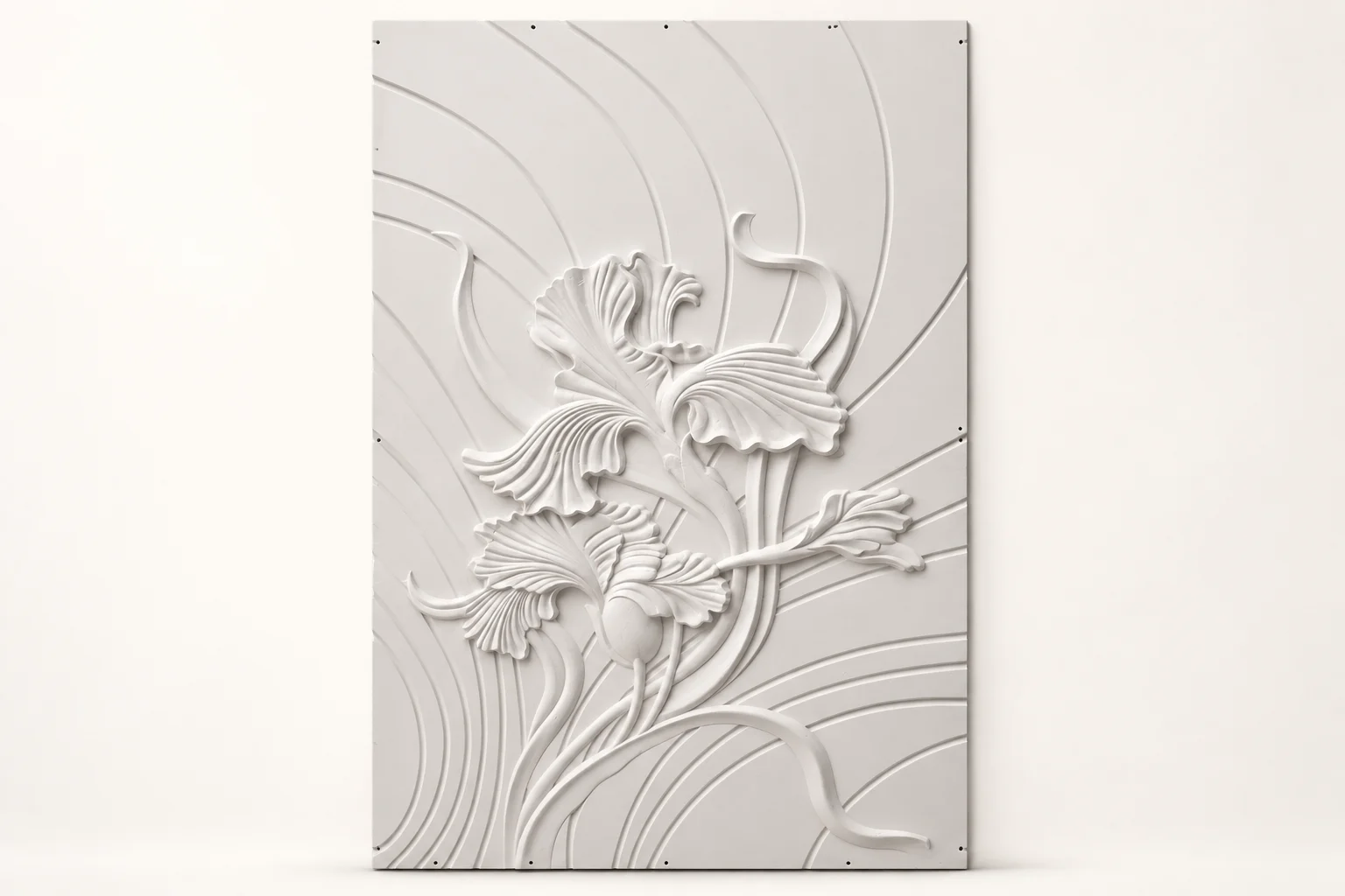 Iris Floral Relief Wall Panel