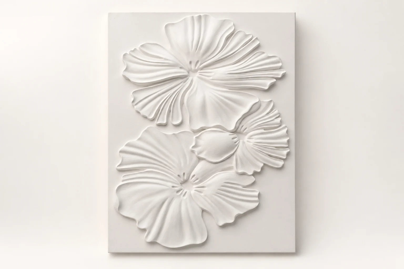 Ruffled Floral Relief Panel