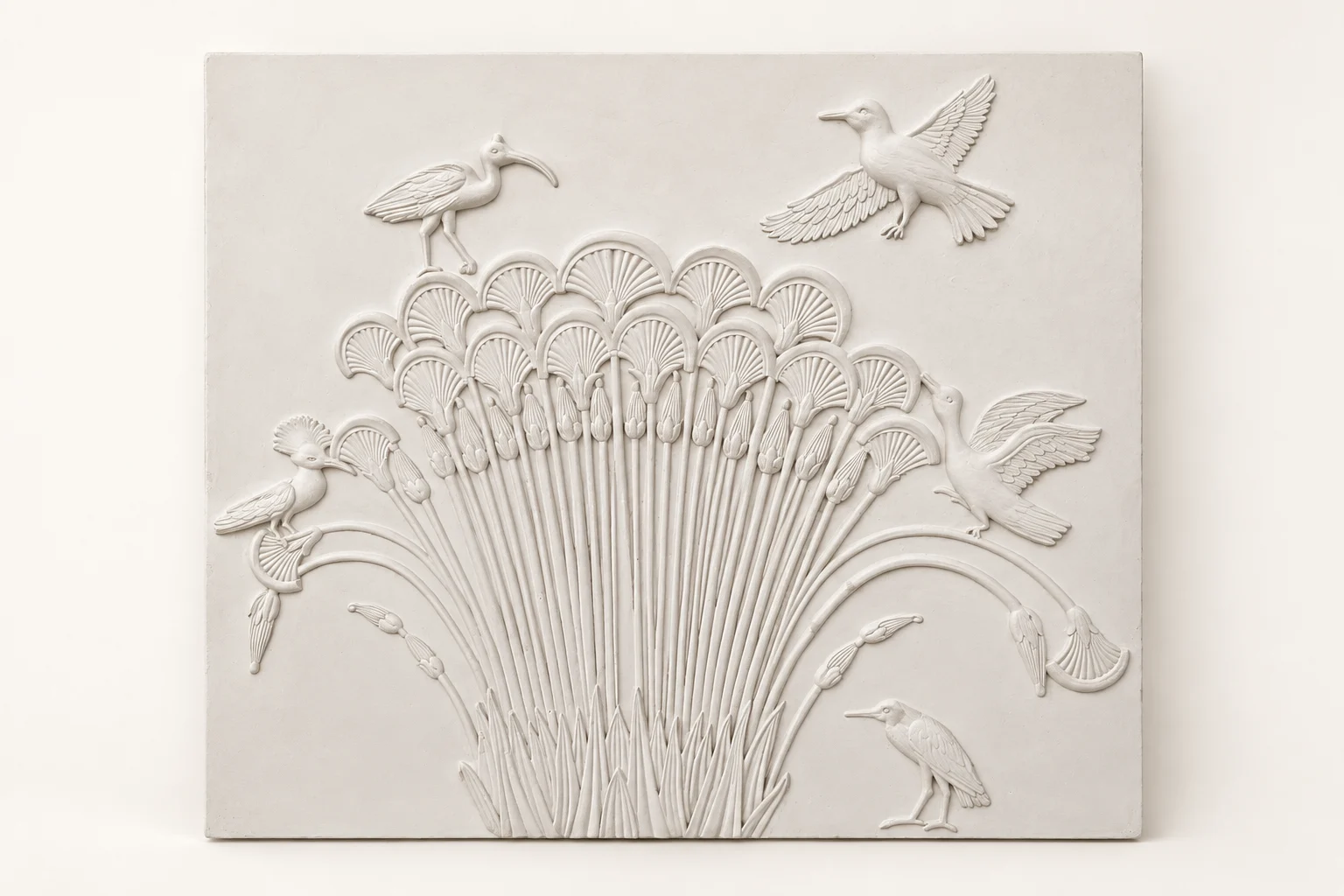 Papyrus Birds Wall Relief Panel