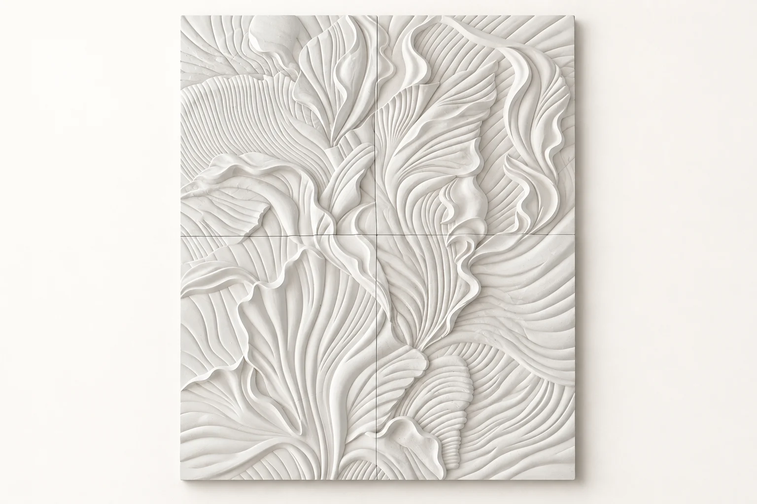 Flowing Floral Relief Wall Panel